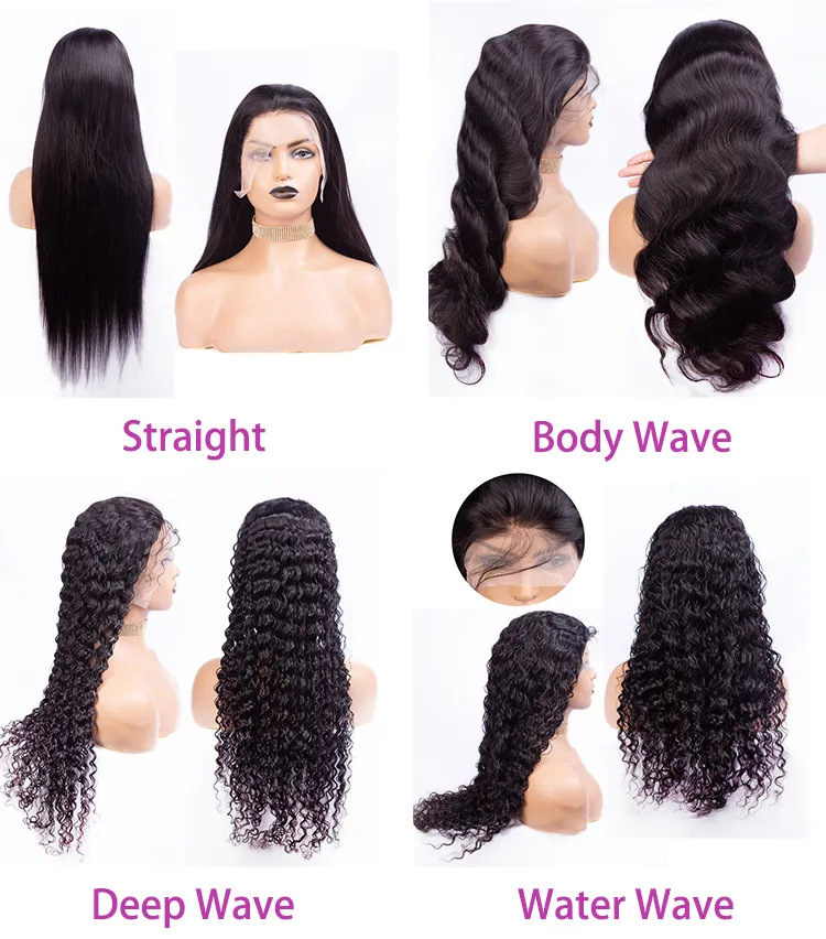 100% Virgin 10A Grade Ombre Brown 360 Full Lace Wigs Human Hair Lace Front Wigs with Babyhair