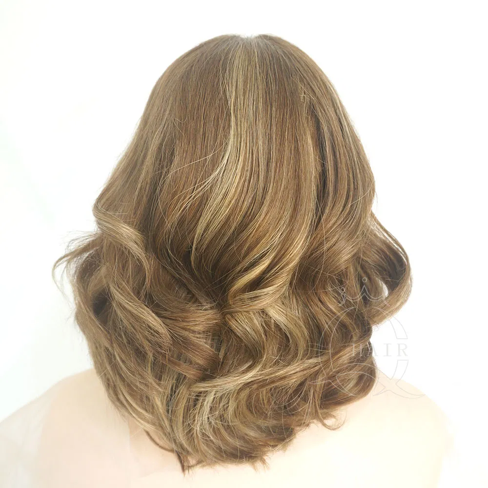 18 Inches Small Layer Human Hair Wig Brazilian Hair Natural Hair Color Can Custom All Color and Balayage Color Wigs Standard Jewish Wig Kosher Wigs