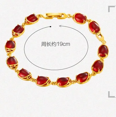 2021 New Bracelet Copper Alloy 24 K Gold Plating with Artificial Jasper