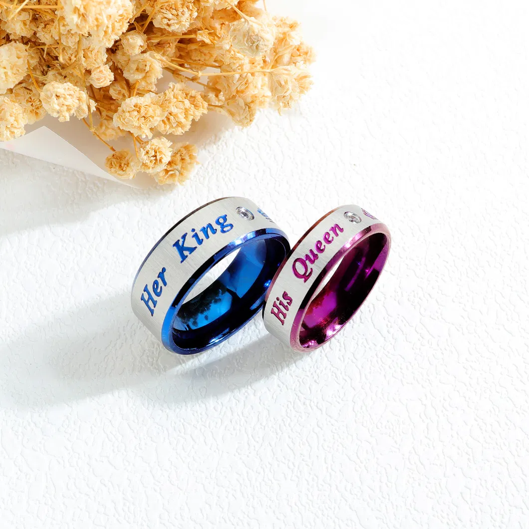 2021 New Unique Design His Queen & Her King Wedding Engagement Couple Ring