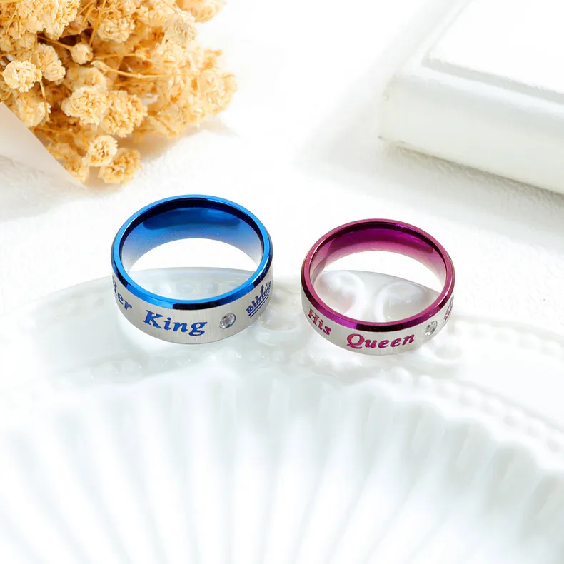 2021 New Unique Design His Queen & Her King Wedding Engagement Couple Ring