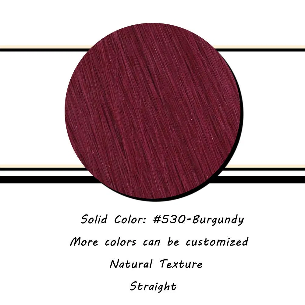 22inch I Tip Human Hair Extensions 100% Remy Hair Extensions #Burgundy Stick Tip Hair Extensions Human Hair 50g/Pack