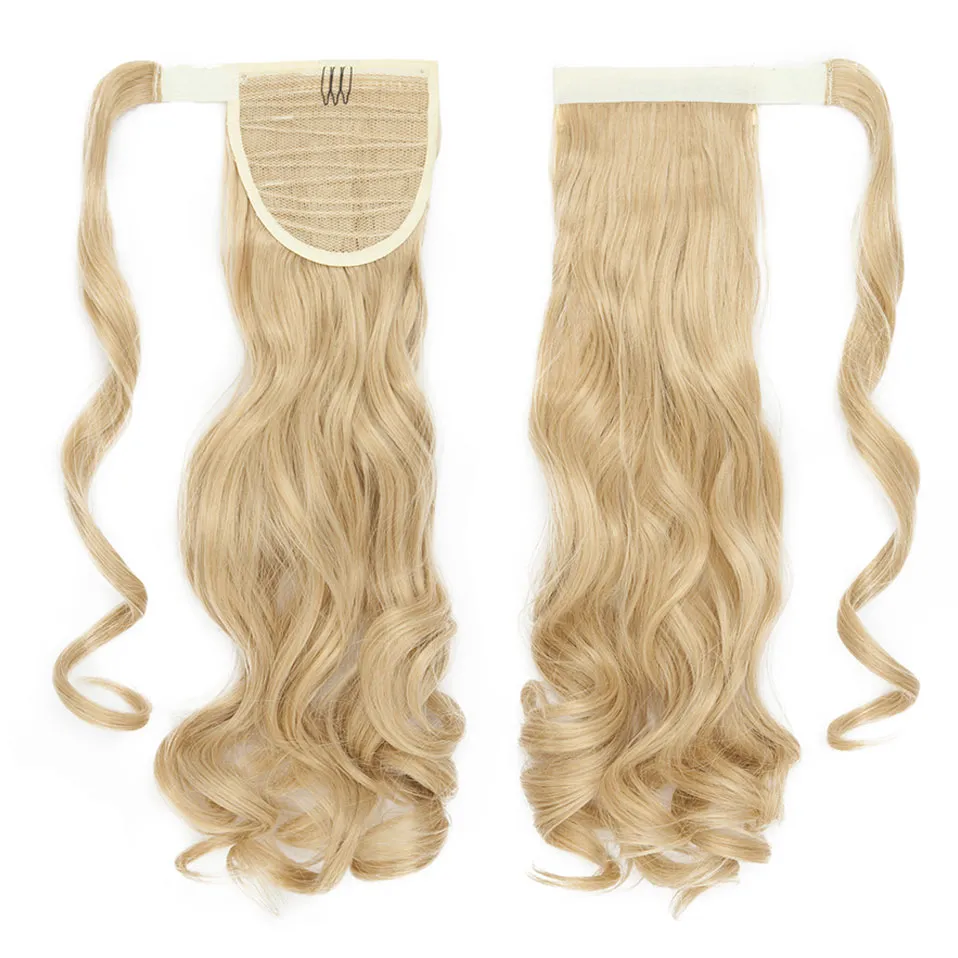 23 "Long Curly Clip in Hair Tail False Hair Ponytail Hairpiece with Hairpins Synthetic Hair Pony Tail Hair Extension