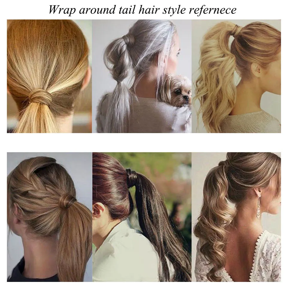 23 "Long Curly Clip in Hair Tail False Hair Ponytail Hairpiece with Hairpins Synthetic Hair Pony Tail Hair Extension