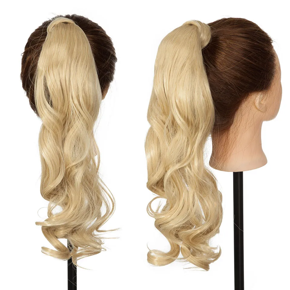 23 "Long Curly Clip in Hair Tail False Hair Ponytail Hairpiece with Hairpins Synthetic Hair Pony Tail Hair Extension