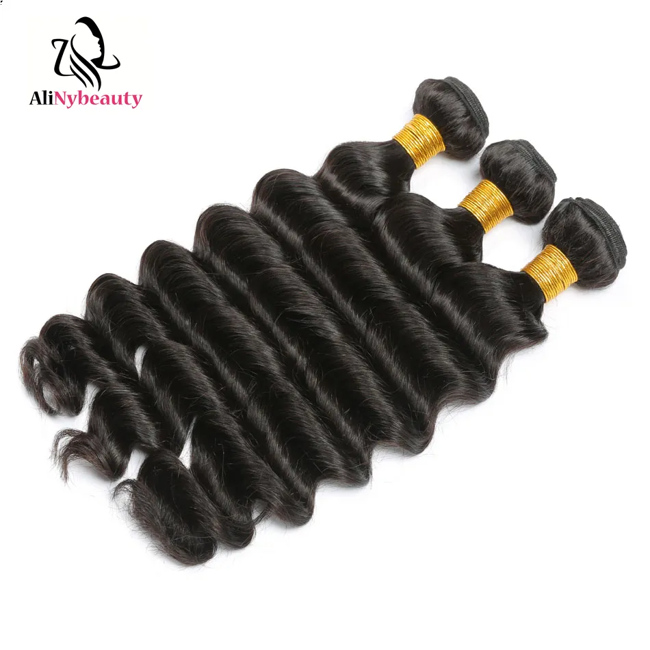 Alinybeauty Brazilian Cheap Real Loose Deep Wave 26 Inch Human Hair Extensions