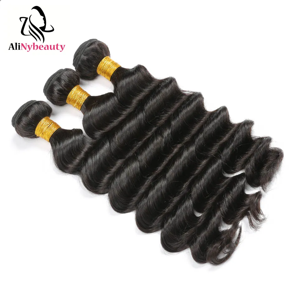Alinybeauty Brazilian Cheap Real Loose Deep Wave 26 Inch Human Hair Extensions