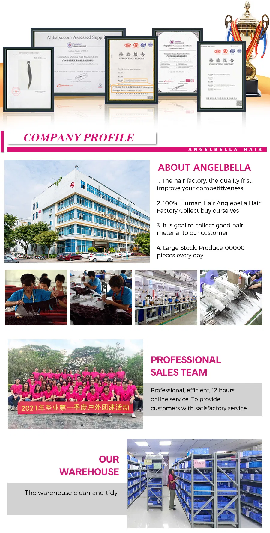 Angelbella 100 Natural Deep Wave Human Hair with 4X4 Lace Closure