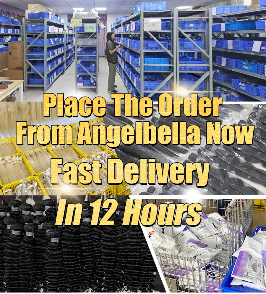 Angelbella 100 Natural Deep Wave Human Hair with 4X4 Lace Closure