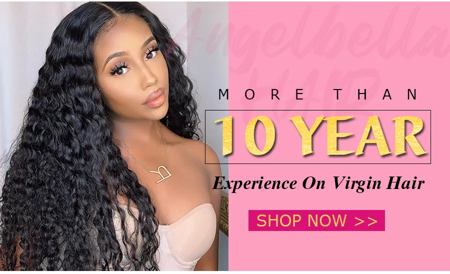 Angelbella 100 Natural Deep Wave Human Hair with 4X4 Lace Closure