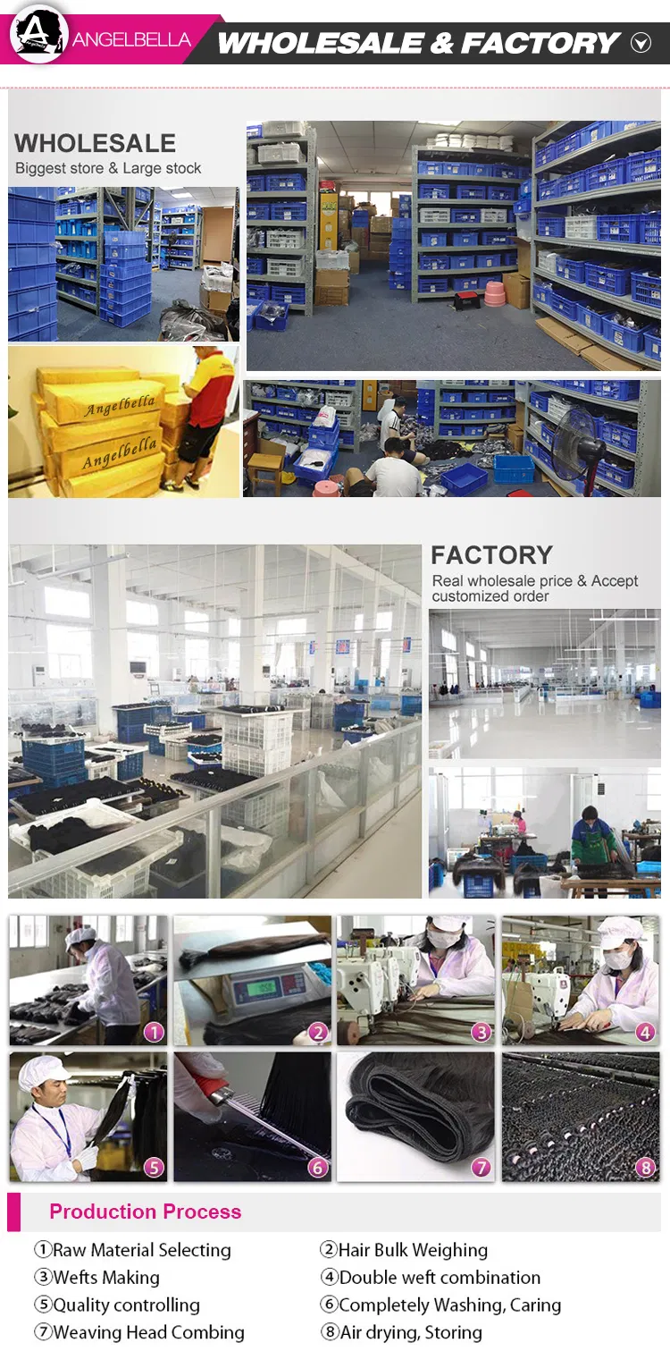 Angelbella Natural Black Hair Weaving Indian Human Hair Weft