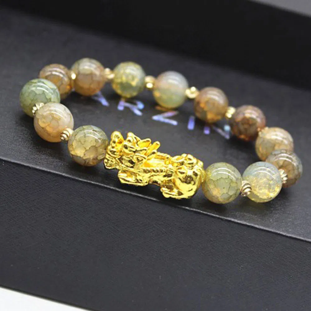 Attract Wealth and Good Luck Agate Pixiu Bracelet Fengshui Natural Stone Agate Beads Pixiu Bracelets
