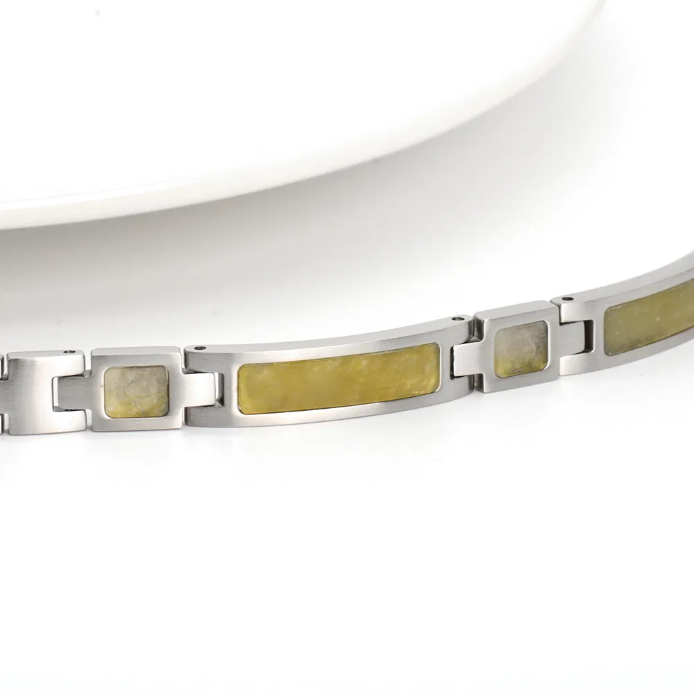 Bewell Wood Bangle Jewelry Stainless Steel and Wood Bracelet for Women Chain Women Bracelets