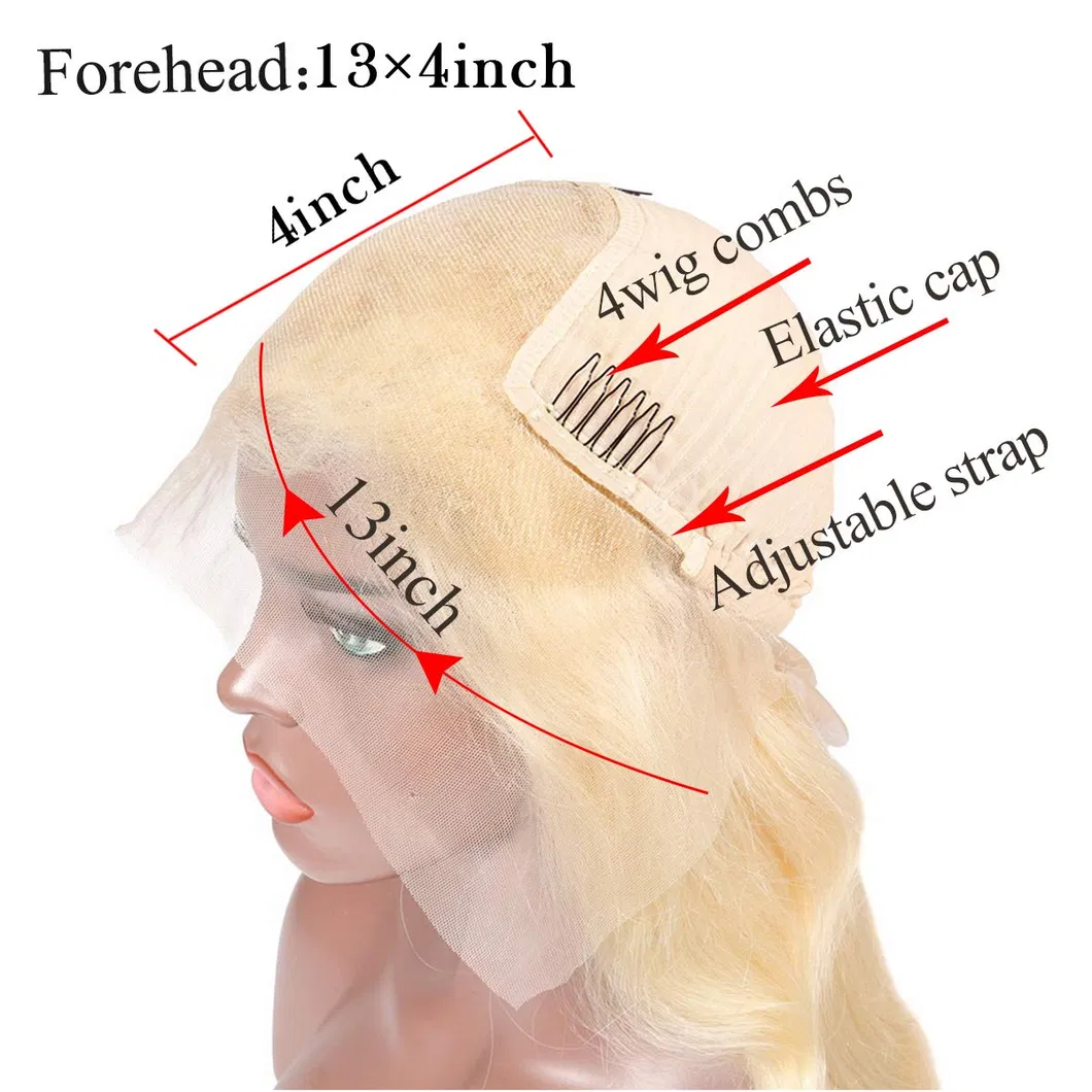 Blonde 613 Brazilian Body Wave Lace Front Wig Human Hair Wigs for Black Women Pre Plucked with Baby Hair 14 Inches