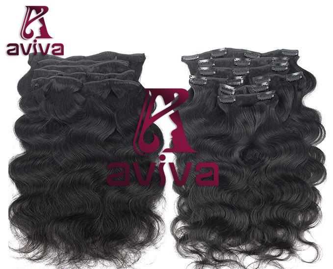 Brazilian Hair Extension Clip in Human Hair Extension 16inch 110gram Virgin Hair Extension Clip on Hair Extension (AV-CH05-16)