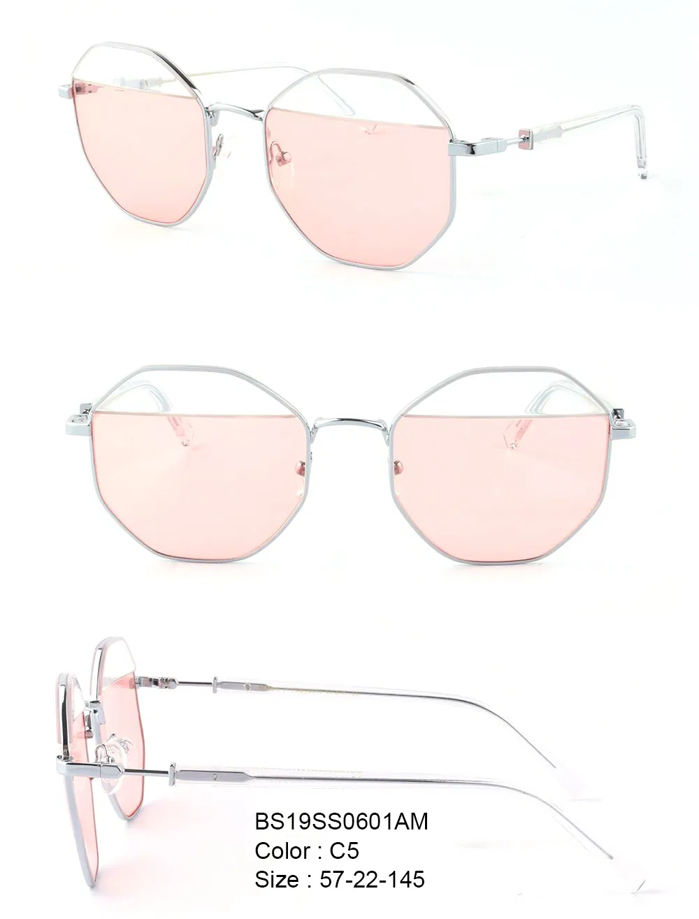 BV Fashion Accessories Light-Colored Sunglasses UV400 Cr-39 Oversize Colorful Lens Premium Combination Sunglasses