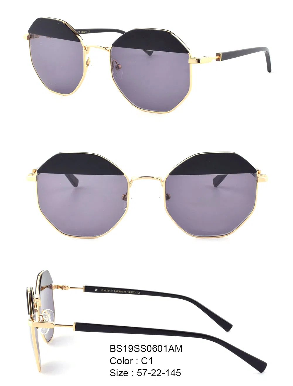 BV Fashion Accessories Light-Colored Sunglasses UV400 Cr-39 Oversize Colorful Lens Premium Combination Sunglasses
