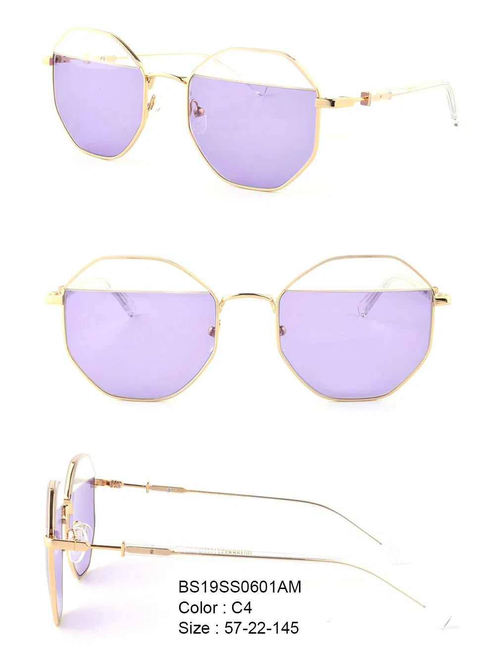 BV Fashion Accessories Light-Colored Sunglasses UV400 Cr-39 Oversize Colorful Lens Premium Combination Sunglasses