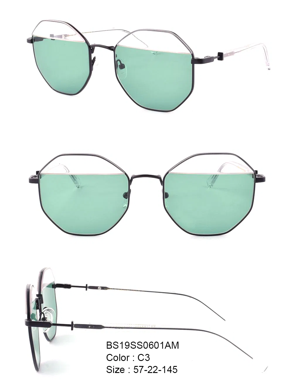 BV Fashion Accessories Light-Colored Sunglasses UV400 Cr-39 Oversize Colorful Lens Premium Combination Sunglasses