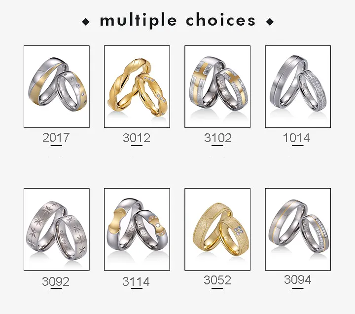 Charm His and Hers Wedding Bands Rings Titanium