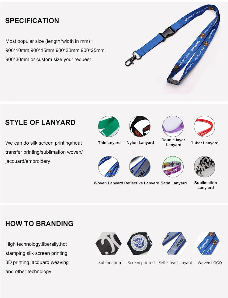Chinese Supplier Custom Offset Printing Safety Round Nylon Lanyards with Badge Reel (040)