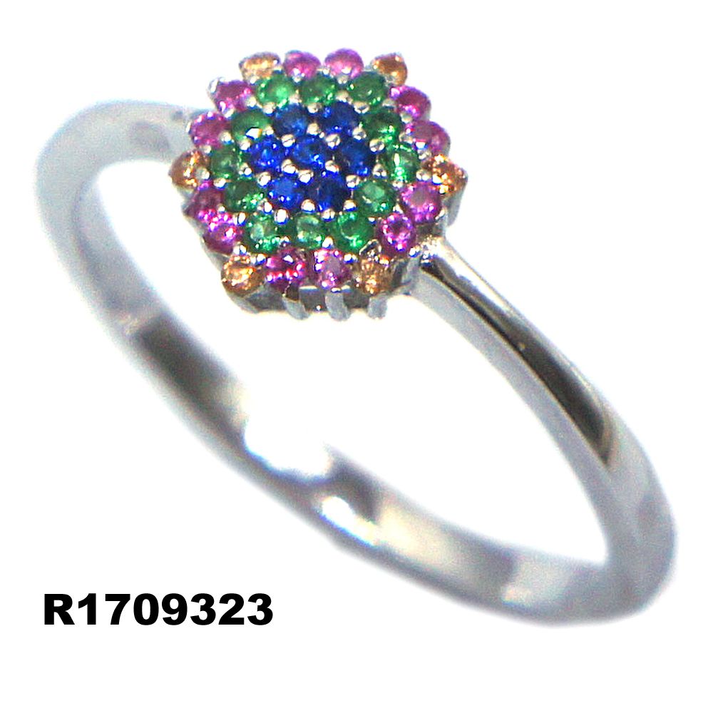 Colorful Silver Ring with High Quality CZ