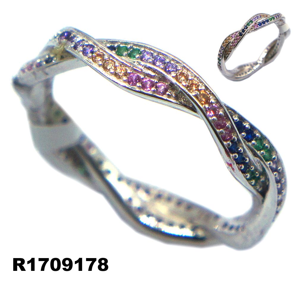Colorful Silver Ring with High Quality CZ