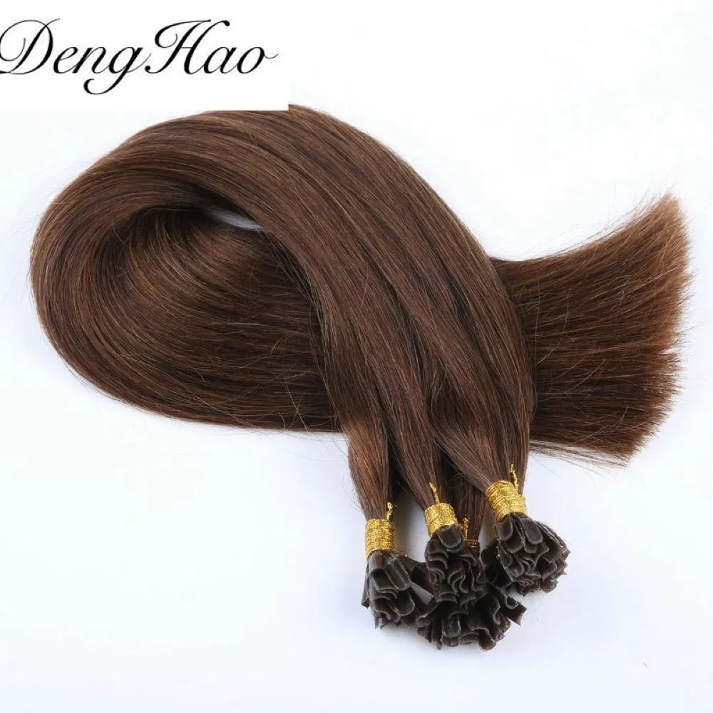 Denghao Best Price 100% Indian Remy Hair Natural Straight U Tip Hair