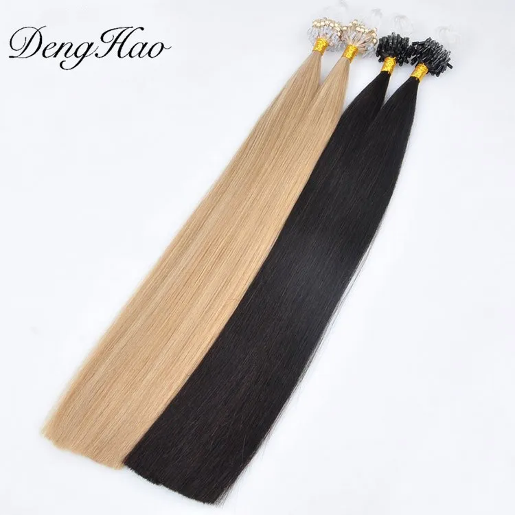 Denghao Factory Double Drawn 100% Human Micro Ring Hair