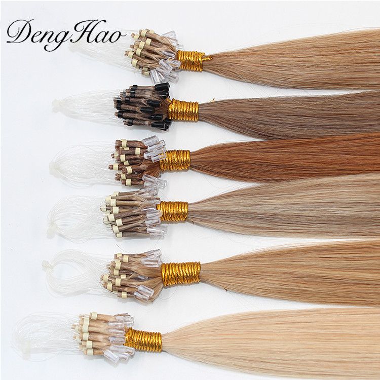Denghao Factory Unprocessed High Quality 100% Human Hair Micro Ring Hair Extension