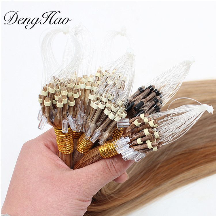 Denghao Factory Unprocessed High Quality 100% Human Hair Micro Ring Hair Extension
