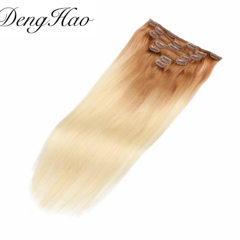 Denghao Seamless Clip Ins Hair 100% Brazilian Virgin Remy Human Hair Extensions