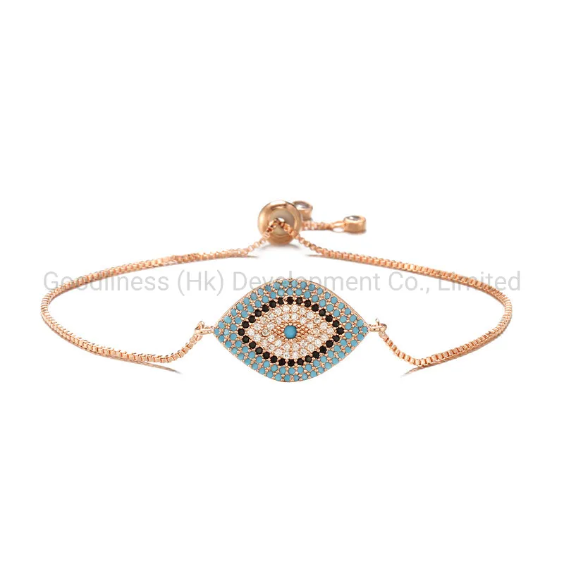 Devil′ S Eye Female Copper Micro Inlaid Zircon Bracelet