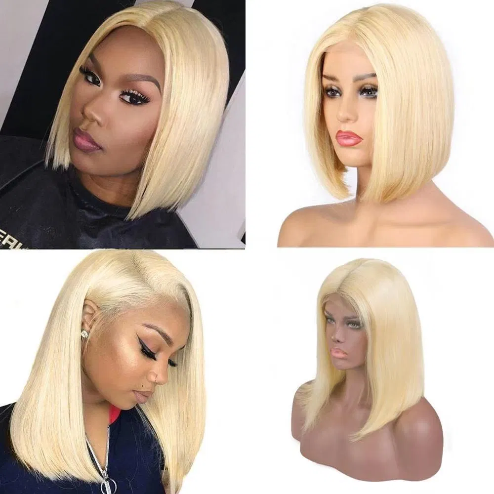 Different Length 8-26inch Blonde 613 Color Human Hair Wigs Frontal Lace Wigs