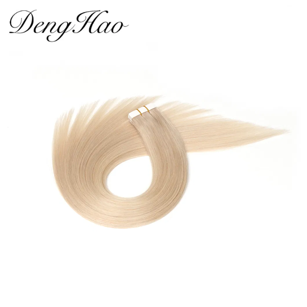 Double Drawn 12-28inch Straight Remy Russian Hair Cuticle Skin Weft Tape in Hair Extension