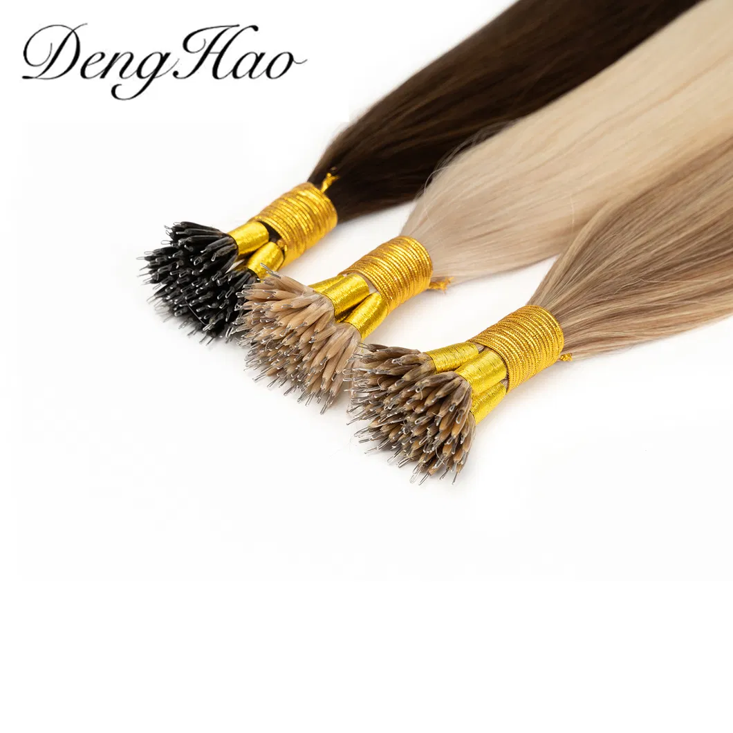 Double Drawn Quality 100% Remy Russian Hair 12-28inch Nano Ring Hair Extensions