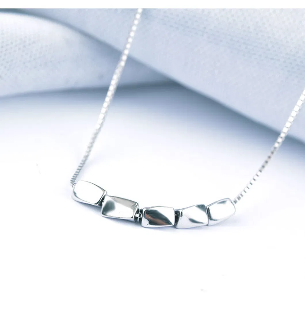 Elegant Geometry Jewelry Pendant 925 Silver Necklace Trendy Clavicle Necklace Jewellery Gift for Women