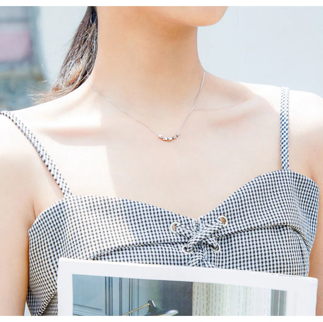 Elegant Geometry Jewelry Pendant 925 Silver Necklace Trendy Clavicle Necklace Jewellery Gift for Women