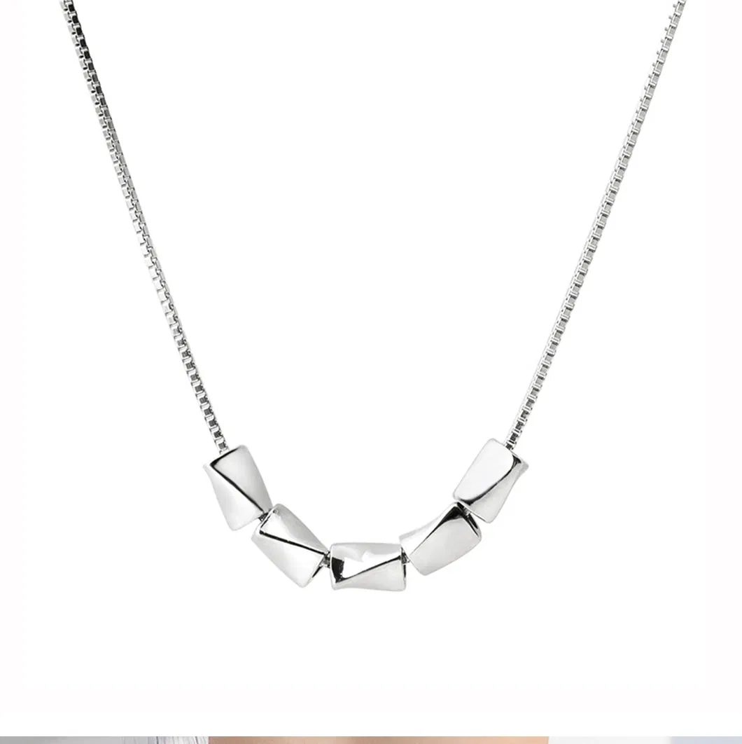 Elegant Geometry Jewelry Pendant 925 Silver Necklace Trendy Clavicle Necklace Jewellery Gift for Women