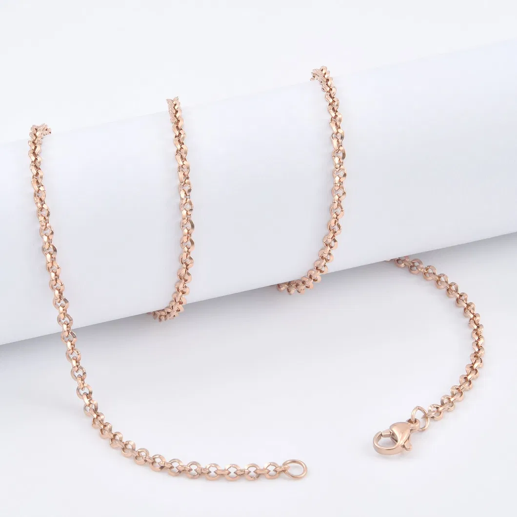 Factory Price Cheap 18K Gold Plated Stainless Steel Fashion Belcher Rolo Chain Jewelry Bangle Bracelet Necklace for Pendants