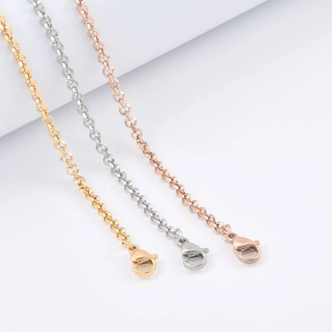 Factory Price Cheap 18K Gold Plated Stainless Steel Fashion Belcher Rolo Chain Jewelry Bangle Bracelet Necklace for Pendants