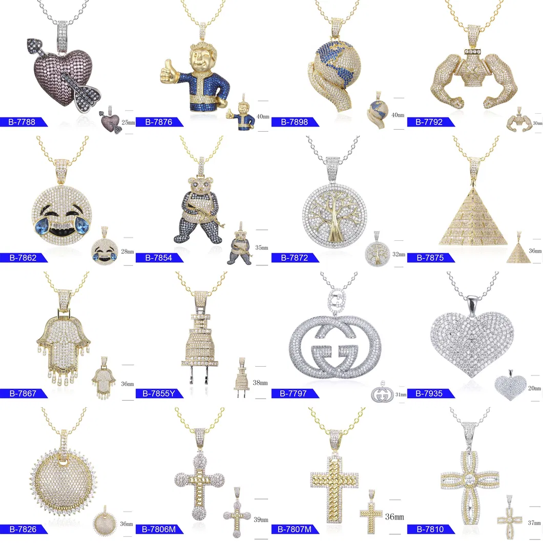 Factory Wholesale Sterling Silver Jewelry Cubic Zirconia Pendant Charms for Sale