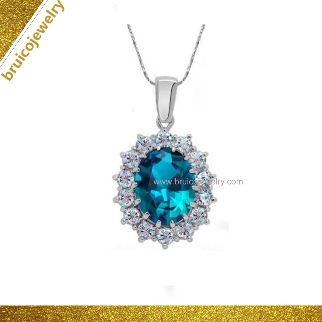 Fashion 9K 14K 18K Gold Plated Jewelry Gift 925 Sterling Silver Jewellery Crystal Necklaces with Zirconia