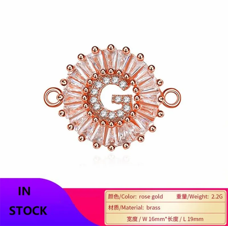 Fashion Custom Copper Metal Gold Plated Alphabet Letter Bracelet Components Necklace Pendants Jewelry Accessories