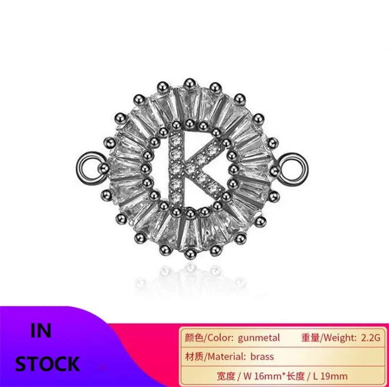 Fashion Custom Copper Metal Gold Plated Alphabet Letter Bracelet Components Necklace Pendants Jewelry Accessories