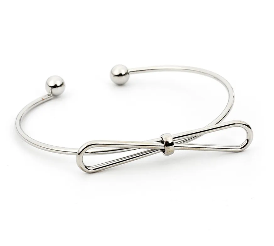 Fashion Jewelry Simple 3 Bangle Cuff with Bowknot and Love