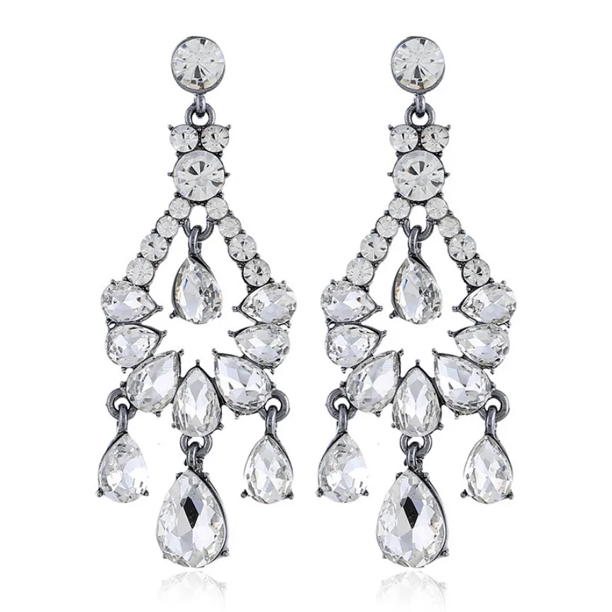 Fashion Jewelry Teardrop Crystal Stone Stud Earring