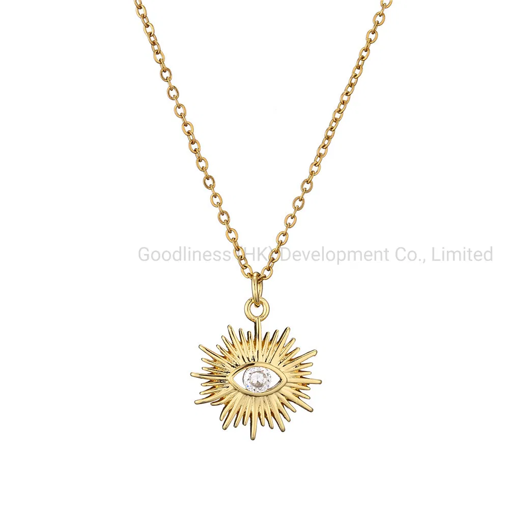 Fashion Love Eyes Lock Pendant Women′s Copper Micro Necklace