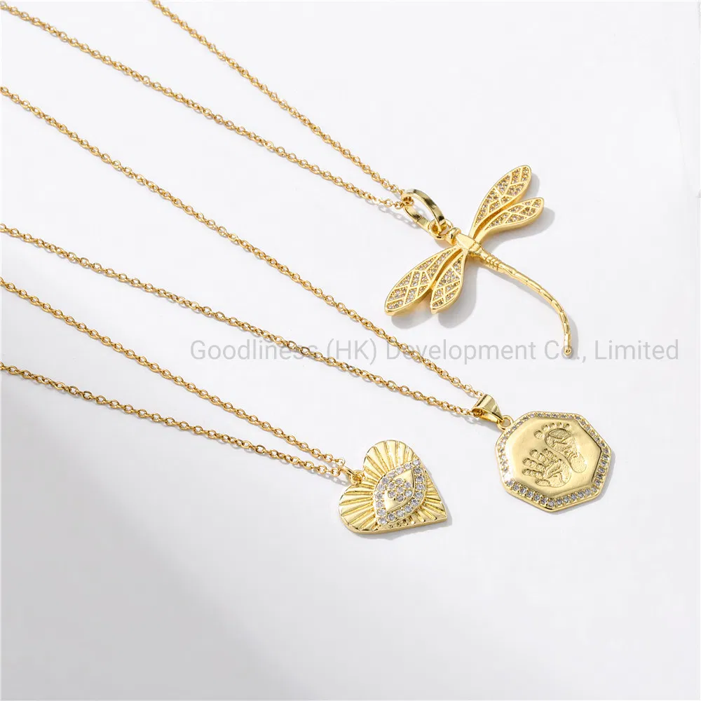 Fashion Love Eyes Lock Pendant Women′s Copper Micro Necklace