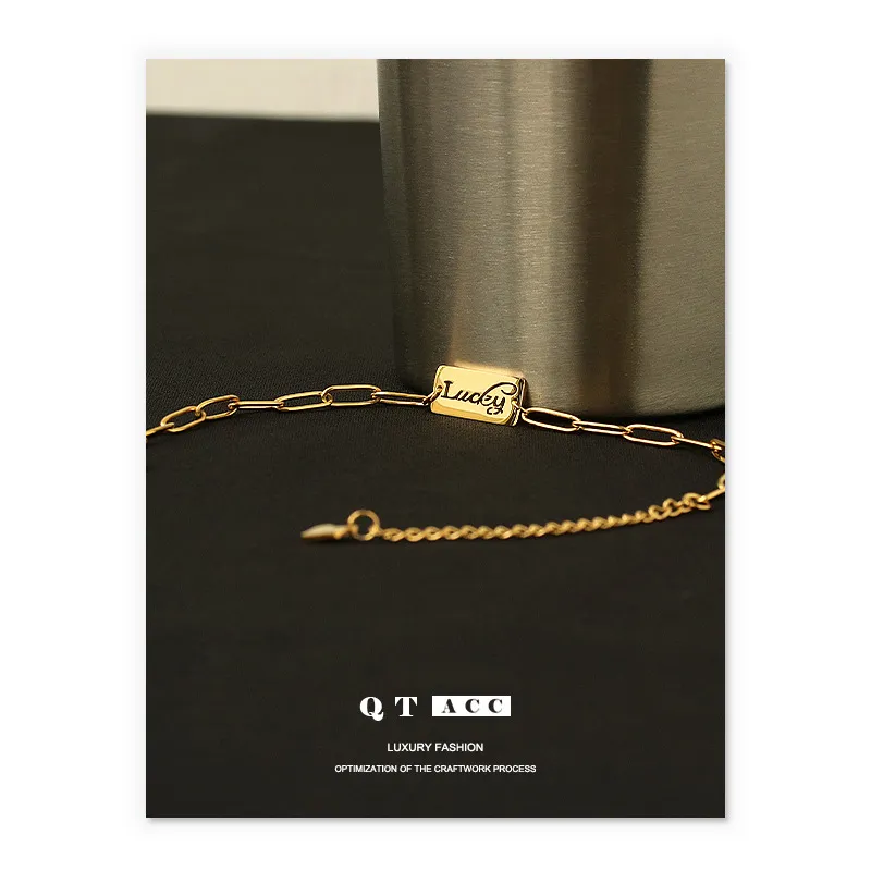 Fashion Simple Lucky Luck Letters Hundred Match Bracelet Jewelry